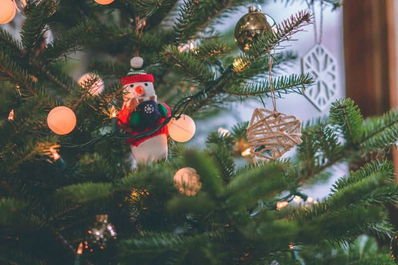 snowman decor on tree